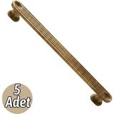 Badem10 Özen Çizme Antik Sarı Çekmece Kulp 5 Adet Set 160 mm Dekoratif Mobilya Kulpu Şık Tasarım - 160mm - Metal