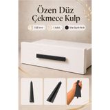Badem10 Özen Düz Mat Siyah Metal Çekmece Kulpu 160 mm Mobilya Dolap Kapak Kulp Mutfak Banyo Vestiyer Kulbu