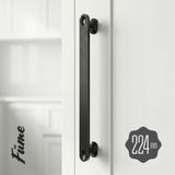 Badem10 Özen Füme Çekmece Kulp (224 Mm) Dolap Çekmece Gardrop Mobilya Füme Lüks Çizgili Kulp - Metal