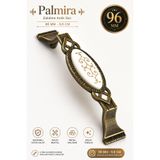 Badem10 Palmira (96 Mm - 9.6 Cm) Eskitme Antik Sarı Metal Mobilya Mutfak Çekmece Dolap Kulpu Kulbu Kulpları