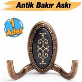 Badem10 Palmira Duvar Vestiyer Antik Bakır Metal Dolap Elbise Havlu Askılığı