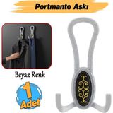 Badem10 Palmira Portmanto Beyaz Siyah Desenli Vestiyer Duvar Metal Dolap Elbise Askılığı