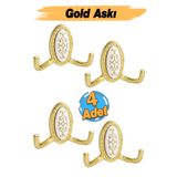 Badem10 Palmira Vestiyer Duvar Portmanto Askısı Metal Dolap Elbise Havlu Askılığı Gold Askı Askılık (4 ADET)