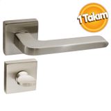 Badem10 Paris Kare Rozetli Banyo-Wc Kapı Kolu Sağa ve Sola Uygun Saten 1 Takım