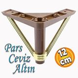 Badem10 Pars Lüks Mobilya Oturma Grubu Kanepe Sehpa Tv Ünitesi Koltuk Ayağı Baza Ayak 12 Cm Ceviz Altın