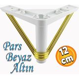 Badem10 Pars Lüks Mobilya Oturma Grubu Kanepe Sehpa Tv Ünitesi Koltuk Ayağı Baza Ayakları Beyaz Altın 12 Cm