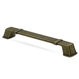 Badem10 Passage Çekmece Dolap Kapak Kulpu Kulbu 192 mm Antik Sarı Metal Kulp