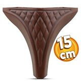 Badem10 Petek Lüks Mobilya Kanepe Sehpa Puf Koltuk Ayağı 15 cm Kahverengi Ahşap Desenli Baza Ayakları
