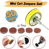 Badem10 Pimli Mini 53'lü Cırt Zımpara Seti 50 mm Taban Matkap Uyumlu 80 120 320 600 800 Kum Karışık Grit - Renkli - 1 Adet