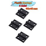 Badem10 Plastik 40x40 mm Yaprak Menteşe 4 ADET SET Dayanıklı Dolap Çekmece Kapak Kapağı Mobilya Menteşe Küçük