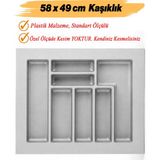 Badem10 Plastik Çekmece Içi Düzenleyici 58 x 49 cm Derin Kaşıklık Bıçak Kaşık Çatal ( 1 Adet ) Standart Ölçü - 4 lt