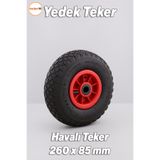 Badem10 Plastik Jantlı Siboplu 260x85 mm El Arabası Tekeri Burçlu İç Lastikli Şişme Havalı Taşıma Arabaları