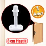 Badem10 Plastik Kapı Pencere Tamponu 8 cm Beyaz Renk Vidalı Duvar Boya Koruyucu Ses Önleyici Silikon Stoper