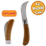Badem10 Plastik Saplı Bıçak Çakı Aşı Bıçağı Profesyonel Çelik Eğri Uçlu Bağ Ağaç Budama Aşı Çakısı 220 mm