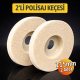 Badem10 Plastik Tabanlı (2 Adet) Sert Polisaj Matkap Keçesi Parlatma Araba Çizik Giderme Pasta Cila 115 mm - Bej