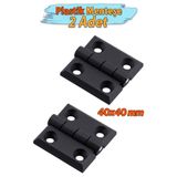 Badem10 Plastik Yaprak Menteşesi 40x40 mm Dayanıklı 2 Adet Set Dolap Çekmece Kapak Kapağı Mobilya Menteşe