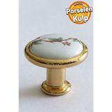 Badem10 Porselen (PREMİUM) Gold Düğme Mobilya Mutfak Çekmece Dolabı Dolap Kapak Altın Kulpu Kulbu Kulpları