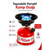 Badem10 Portatif Kamp Ocağı Taşınabilir Çakmak Gazlı Kırmızı Mini Ocak Doğa Piknik Kamp Kullanım