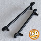 Badem10 Prade 160 mm Mat Siyah Kulp Metal Mobilya Çekmece Mutfak Kapak Dolap Kulpları Dolabı Kulbu Kulpu