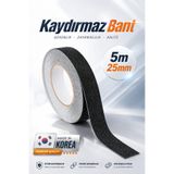 Badem10 (PREMİUM) 2,5 cm X 5 METRE Yapışkanlı Yer Zemin Merdiven Zemin Kaydırmaz Bant Kaymaz Bandı Siyah