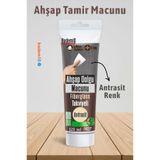 Badem10 (PREMİUM) Ahşap Parke Tamir Macunu ANTRASİT Renk Mobilya Masa Dolgu Çatlak Çizik Giderici 125 ML