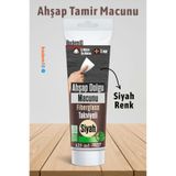 Badem10 (PREMİUM) Ahşap Parke Tamir Macunu SİYAH Renk Mobilya Masa Dolgu Çatlak Çizik Giderici 125 ML