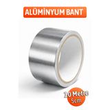 Badem10 (PREMİUM) Alüminyum Bant 5 Cm 10 Metre Metalik Yapışkanlı İzolasyon Bandı Isıya Dayanıklı Bant