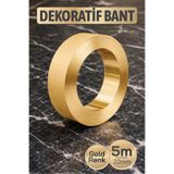 Badem10 (PREMİUM) Dekoratif Gold Altın Şerit Bant 5 METRE X 22 mm Fayans Arası PVC Ahşap Mobilya Duvar Bandı