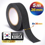 Badem10 (PREMİUM) Yapışkanlı Yer Zemin Merdiven Zemin Kaydırmaz Bant (3,6 CM X 5 METRE) Kaymaz Bandı Siyah - 1 Adet