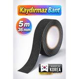 Badem10 (PREMİUM) Yapışkanlı Yer Zemin Merdiven Zemin Kaydırmaz Bant (3,6 CM X 5 METRE) Kaymaz Bandı Siyah