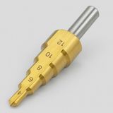 Badem10 Profesyonel 4-12 mm Kademeli Matkap Ucu Titan Kaplama Metal Sac Delme Hss Konik Step Drill - Bronz