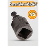 Badem10 Profesyonel Somun Sıkma Matkap Adaptörü 1/2" Yüksek Dayanımlı Çelik Somun Sökme Sıkma Aparatı - Gri