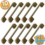 Badem10 Radus 10 Adet Antik Sarı Metal 128 mm 12.8 cm Mobilya Çekmece Mutfak Dolap Kulpları Kulbu Kulpu