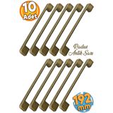 Badem10 Radus Eskitme Antik Sarı 192 Mm Metal Mobilya Mutfak Çekmece Dolap Kulpu Kulbu Kulpları 10 Adet