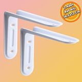 Badem10 Raf Altı Raf Tutucu Ayak Ferforje Beyaz Klas 16.5 x 12 cm 2 ADET (No:1)