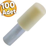 Badem10 Raf Pimi Plastik Başlı Cam Tutucu Çivisi Mobilya Dolap Pimi Krem (100 ADET)