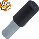 Badem10 Raf Pimi Plastik Başlı Cam Tutucu Çivisi Mobilya Dolap Pimi Siyah (100 ADET)