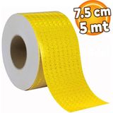 Badem10 Reflektörlü Araç Oto Dış Aksesuar Bant Sarı Reflektif Fosforlu Şerit Bant 7.5 cm 5 mt Ikaz Bandı