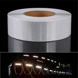 Badem10 Reflektörlü Bant Beyaz Reflektif Fosforlu Şerit Bant 7.5 cm 5 Metre Ikaz Bandı