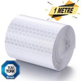 Badem10 Reflektörlü Fosforlu Şerit Bant Beyaz Reflekte İkaz Bandı 1 Metre
