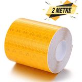 Badem10 Reflektörlü Fosforlu Şerit Bant Sarı İkaz Bandı 2 Metre