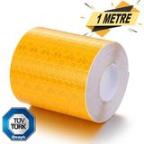Badem10 Reflektörlü Fosforlu Şerit Bant Sarı Reflekte İkaz Bandı 1 Metre