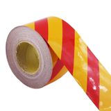 Badem10 Reflektörlü Yapışkanlı Parlayan Fosfor Sarı Kırmızı Reflektif Düz Şerit Bant 10 cm 1 mt Ikaz Bandı