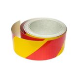 Badem10 Reflektörlü Yapışkanlı Parlayan Fosfor Sarı Kırmızı Reflektif Düz Şerit Bant 7.5 cm 10 mt Ikaz Band