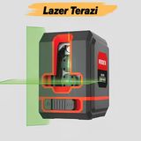 Badem10 Rodex 2 Çizgili Lazer Terazi Yeşil Çizgi Lazeri Hizalama Tek ve Birlikte Kullanım Çantalı