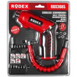 Badem10 Rodex RDX3085 Akülü Vidalama Şarjlı Tornavida Vidalama Ucu Seti+İzeltaş-Klytek Matkap Bits Uç Düz Yıldız Torx (25 PARÇA) kırmızı