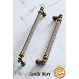 Badem10 Şah 224 Mm Eskitme Antik Sarı Metal Mobilya Mutfak Çekmece Kapak Dolap Dolabı Kulpu Kulbu Kulpları