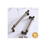 Badem10 Şah 96 Mm Eskitme Antik Sarı Metal Metal Mobilya Mutfak Çekmece Dolap Dolabı Kulpu Kulbu Kulpları