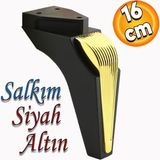 Badem10 Salkım Mobilya Oturma Grubu Kanepe Sehpa Tv Ünitesi Koltuk Ayağı Baza Ayakları Siyah Altın 16 Cm