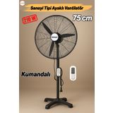 Badem10 Sanayi Tipi 75 cm 210W Ayaklı Kumandalı Vantilatör Sessiz Geniş Alanlara Uygun Endüstriyel Güçlü Fan